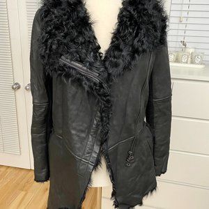 Mo & Co Women's Winter Sheep Skin Leather Jacket/Coat